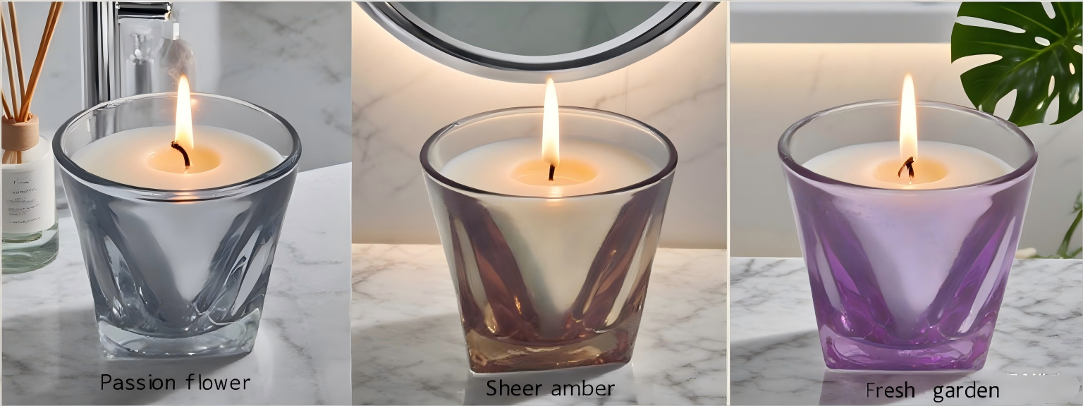Electroplated Colored Square Glass Candles